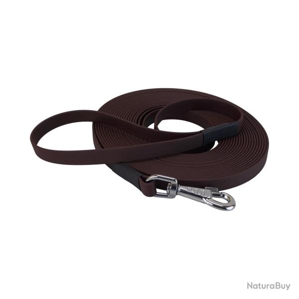 longe biothane beta plate 16 mm 2 m AVEC poign�e Marron fonc�