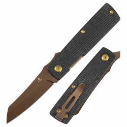 Couteau Tenable Higonokami Lame Acier D2 Reverse Tanto Manche Micarta Noir Liner Lock B2135A2