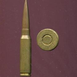 7.6 x 51 CETME - RARE exp&eacute;rimentale espagnole - tr&egrave;s longue balle effil&eacute;e - marquage : P 7.6 61