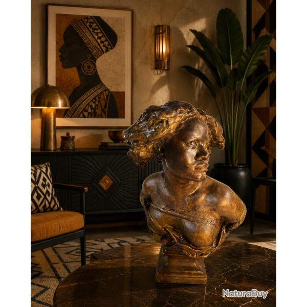 Sculpture en bronze d'apr�s Jean Baptiste Carpeaux pourquoi na�tre esclave num�rot�e 2/12