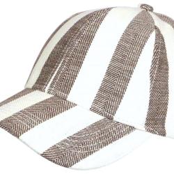 Casquette Marron Ray&eacute;e Ecrue Et&eacute; Vacances Bord de Mer en Coton Anaor Taille unique Marron