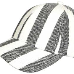 Casquette Noire Ray&eacute;e Ecrue Et&eacute; Vacances Bord de Mer en Coton Anaor Taille unique Noir