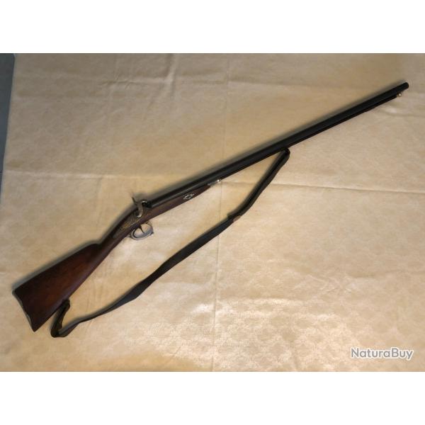 Tr�s rare fusil a chiens � amorce BRUN- LYONET armurier � Saint Etienne, double canon excellent �tat