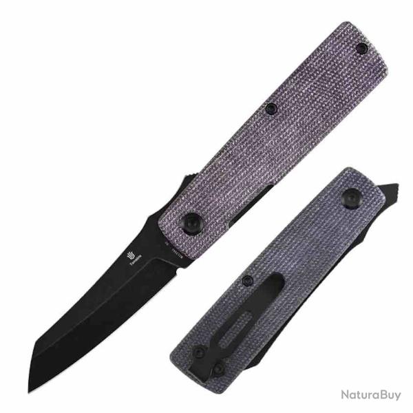 Couteau Tenable Higonokami Lame Acier D2 Reverse Tanto Manche Purple Micarta Liner Lock B213