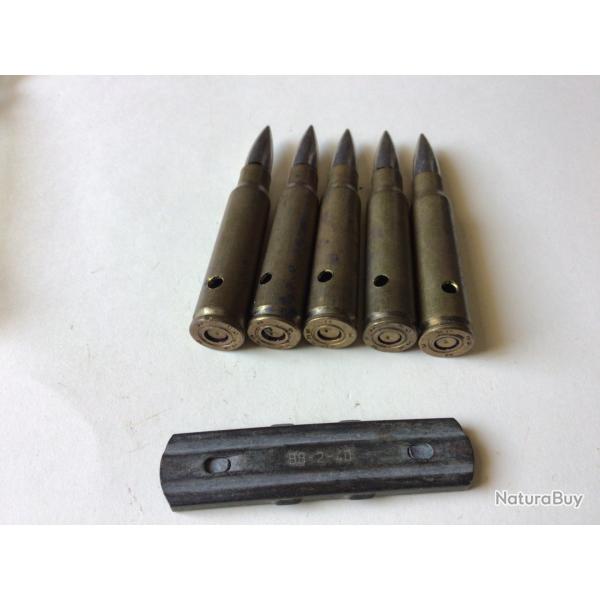 VENDU PAR LE-CUIRASSIER N� 2 CLIP DE 5 BALLES CALIBRE 7,5 MAS SF 39 (1939) CLIP DE 1940