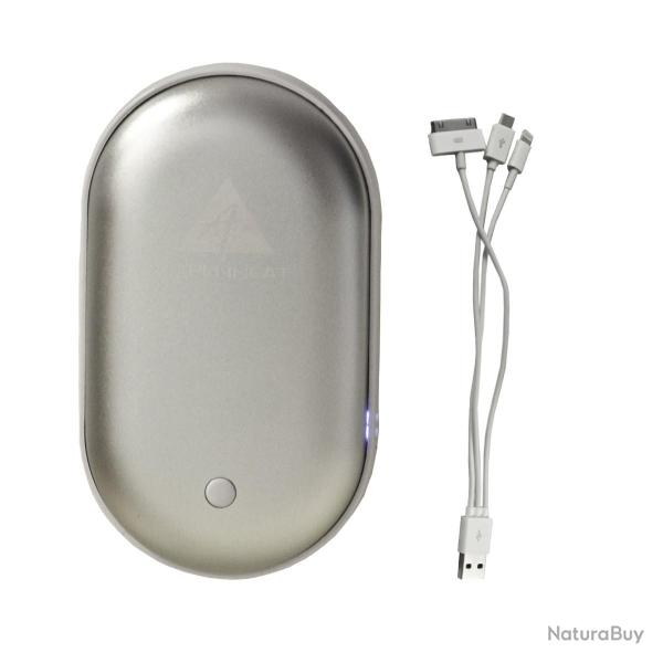 ALPENHEAT Chauffe mains et chargeur. Gris