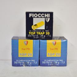 Lot De 75 Cartouches Fiocchi Calibre 20 Trap N&deg;7.5 28gr