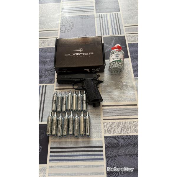 Pistolet Borner WC 401 4.5mm BB 3 joules