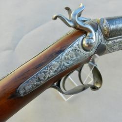 Fusil double &agrave; broche calibre 12 - Bastide Arq &agrave; Toulouse - Syst&egrave;me Bastin Fr&egrave;res brevet&eacute;