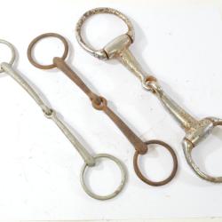 Lot filets de bride de cavalerie anciens. Cheval equipement mors. Militaire France WW1 WW2 ?