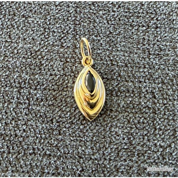 Pendentif or massif 18 carats - saphir bleu