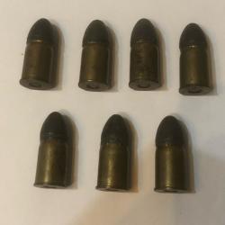 7 anciennes cartouches GG 11 mm pour Mod&egrave;le 1873