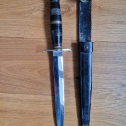 Rare Poignard Commando Infanterie SABATIER INOX - Mod&egrave;le 1953 Alg&eacute;rie / Indochine - &Eacute;tat Exceptionne