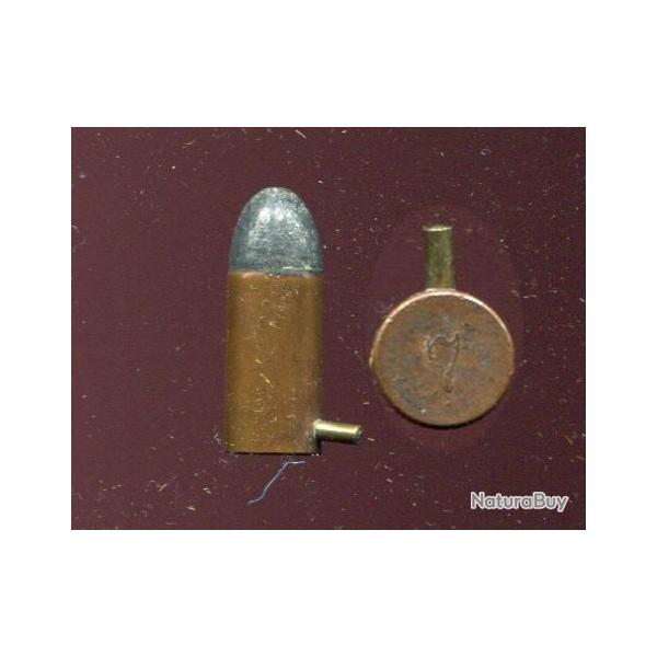7 mm � broche - �tui cuivre - balle plomb - marquage en relief au centre du culot : 7