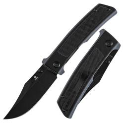 Couteau Tenable Bison Lame Acier Nitro-V Clip Point Manche G10 Noir Gris Liner Lock Thumb B2108A2
