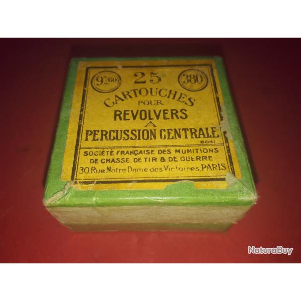 Boite compl�te 25 Cartouches calibre 380 Gaupillat � Amor�age Couvert Poudre Noire N�8041
