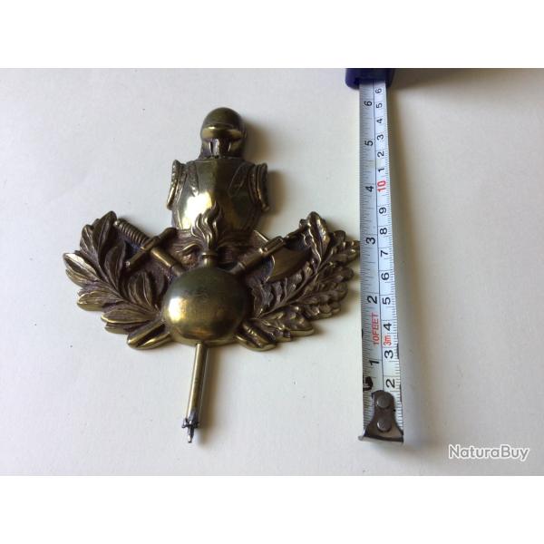 VENDU PAR LE-CUIRASSIER SUPERBE EMBOUT DE DRAPEAU OU FANION G�NIE /SAPEUR POMPIER TRES RARE