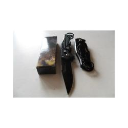 Petit Couteau Pliant De Poche Lame Acier 7 Cm Manche Acier Anneau 9,5 Cm Chasse P&ecirc;che Bivouac