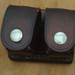 Double &eacute;tui speed loader Cuir