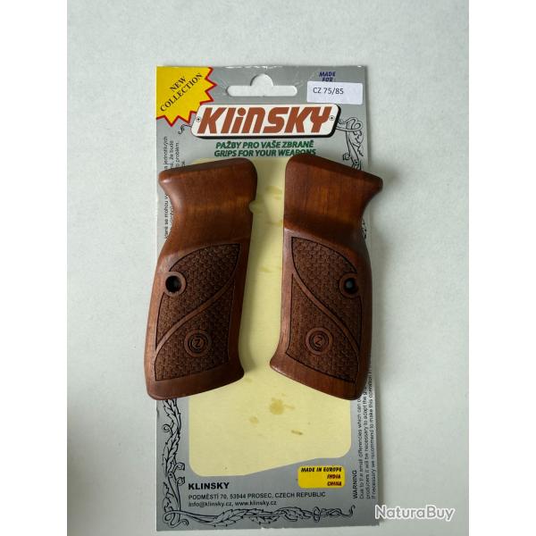 Plaquettes en bois Klinsky pour CZ75 CZ85 �tat neuf 1� sans prix de r�serve