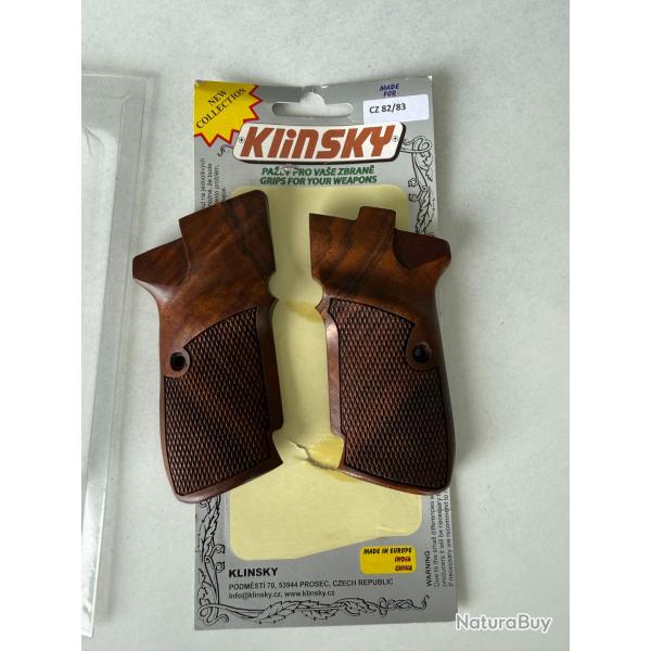 Plaquettes en bois Klinsky pour CZ82 CZ83 �tat neuf 1� sans prix de r�serve