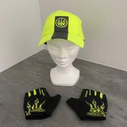 Casquette Beretta jaune fluo et gants