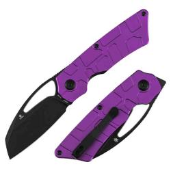 Couteau Tenable Goblin L Lame Acier 14C28N Sheepsfoot Manche Alu Violet Liner Lock B3016A3