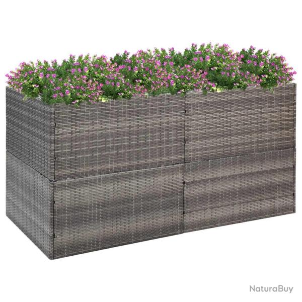 Jardini�re Gris 157x80x80 cm R�sine tress�e