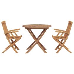 Ensemble de salle &agrave; manger pour jardin 3 pcs Marron