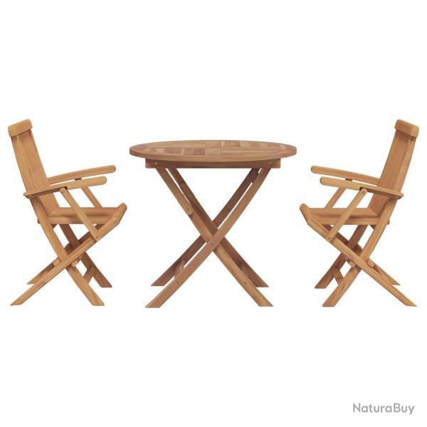 Ensemble de salle � manger pour jardin 3 pcs Marron