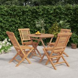 Ensemble &agrave; manger de jardin 5 pcs Bois de teck massif