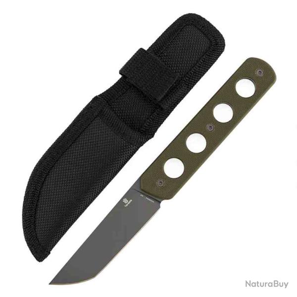 Couteau de Survie Tenable Foosa Lame Acier D2 Tanto Manche G10 Vert Olive �tui Nylon G2020A4