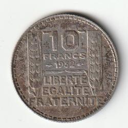 Pi&egrave;ce de Monnaie France 10 francs Turin 1932 Argent