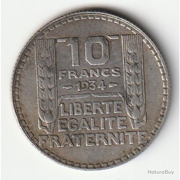 Pi�ce de Monnaie France 10 francs Turin 1934 Argent
