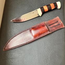 MAGNIFIQUE COUTEAU FIXE ARTISANAL MG