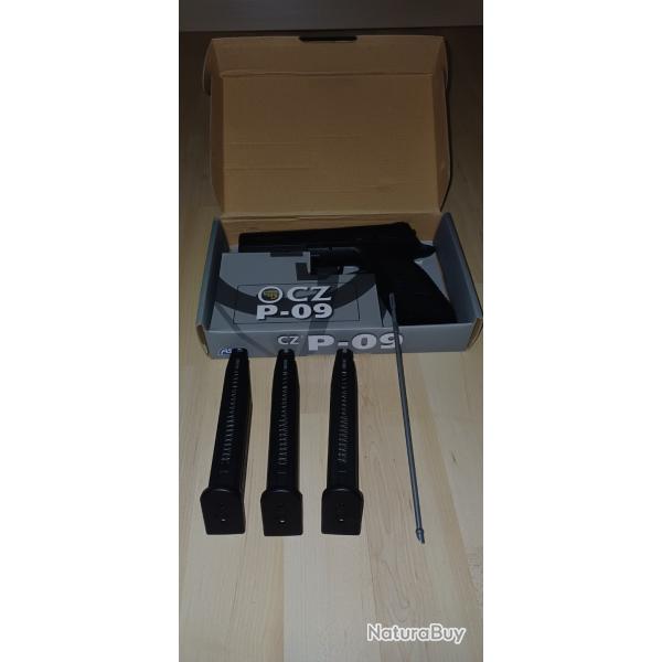 P09 ASG gaz plastique + 3 chargeurs