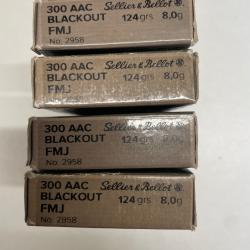 80 Cartouches 300 aac BLACKOUT fmj 124 grain sellier&bellot