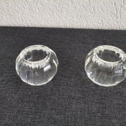 Paire de porte-bougie en verre neufs