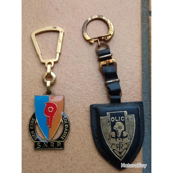 PORTE CLEF ANCIENS POLICE NATIONALE LOT DE 2 PORTE CLEF