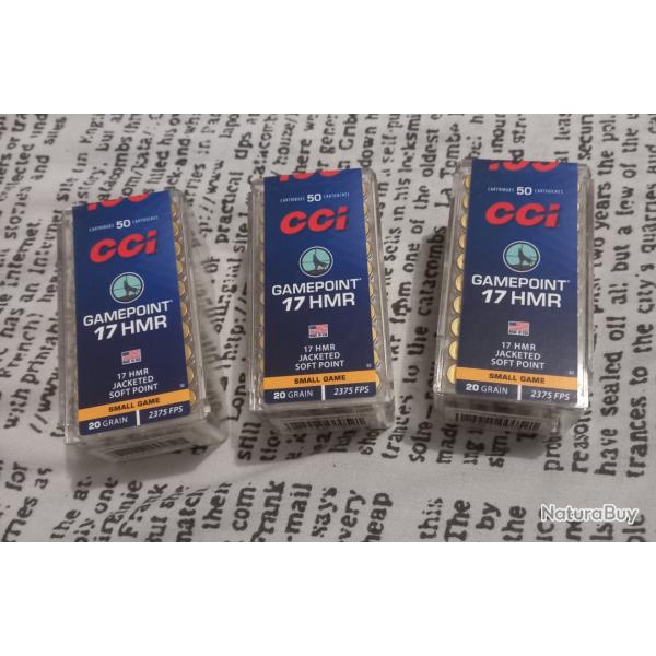 Cartouches CCI 17 HMR 20 Grains