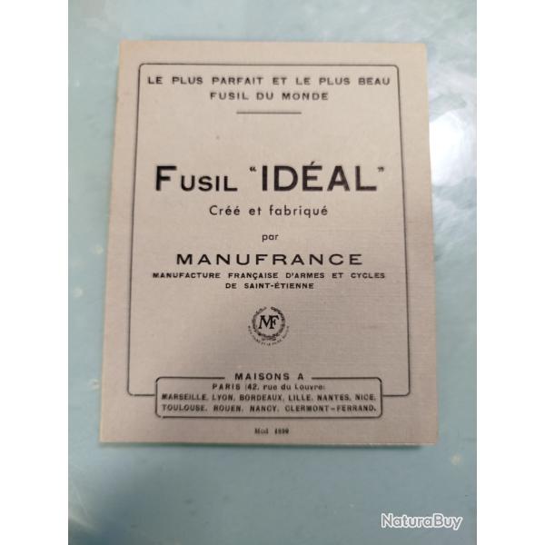 Notice fusil Ideal Manufrance