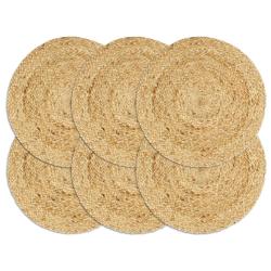 Napperons 6 pcs Naturel Plain 38 cm Rond Jute