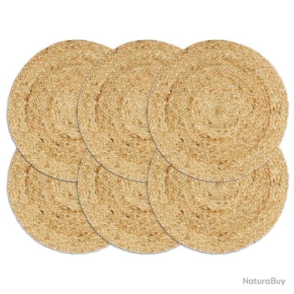Napperons 6 pcs Naturel Plain 38 cm Rond Jute