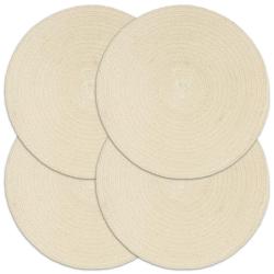 Napperons 4 pcs Naturel Plain 38 cm Rond Coton