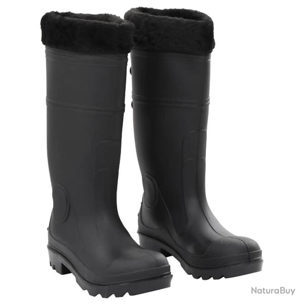 Bottes de pluie avec chaussettes amovibles noir taille 39 PVC