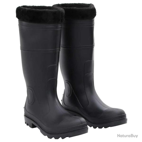 Bottes de pluie avec chaussettes amovibles noir taille 41 PVC