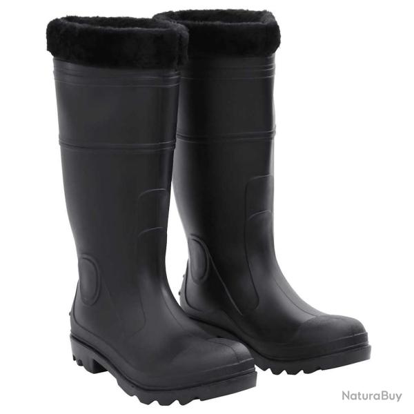 Bottes de pluie avec chaussettes amovibles noir taille 43 PVC