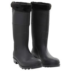 Bottes de pluie avec chaussettes amovibles noir taille 44 PVC