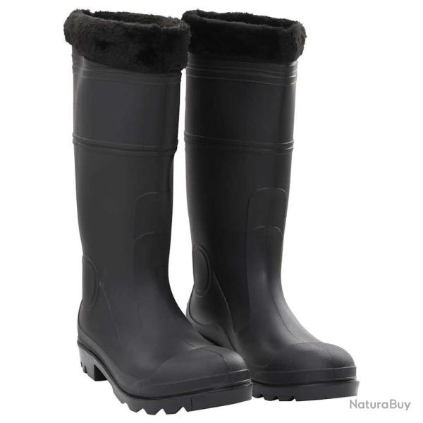 Bottes de pluie avec chaussettes amovibles noir taille 44 PVC