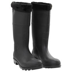 Bottes de pluie avec chaussettes amovibles noir taille 45 PVC